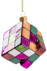 Vianočná ozdoba GLASSO rubikova kocka 715075