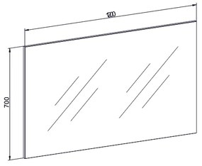 Mereo Mereo, Zrkadlo 1200x700x20 mm, MER-CN691