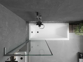 Mexen Next L, 1-krídlová vaňová zástena 70 x 150 cm, 6mm číre sklo-čierny vzor, grafitový profil, 895-070-000-03-70-66