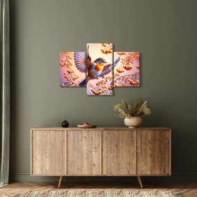Obraz - Vták s jarabinou (90x60 cm)