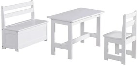 Biely detský stolček z masívneho borovicového dreva Pinio Baby