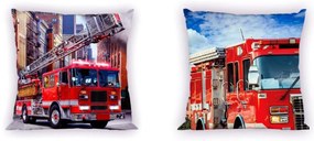 DETSKÁ OBLIEČKA NA VANKÚŠ TURBO FIRE TRUCK 40X40 CM VZOROVANÁ