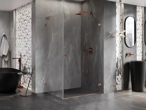 Mexen Lunar-B L, 1-krídlový sprchový kút, pravý, 100 x 70 cm, 8mm číre sklo, medený profil, 832L-100-070-65-00-P