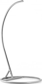 Sivé závesné kreslo KOKON so stojanom, svetlozelený vankúš so vzorom