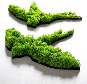 Nástěnná kovová dekorace Swallows zelená