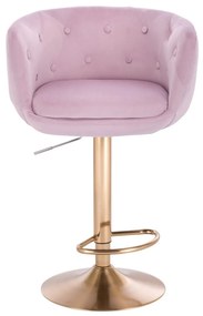 LuxuryForm DESIGN Barová stolička MONTANA VELUR na zlatom tanieri - levanduľa