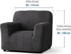 Bielastické poťahy MOSAICO tmavosivé kreslo (š. 60 - 110 cm)