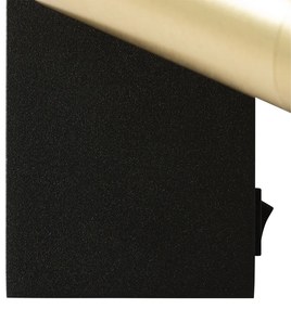Nástenné svietidlo čierne so zlatým nastaviteľným vypínačom - Jeana Luxe