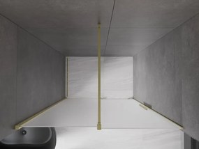 Mexen Velar, posuvné sprchové dvere do otvoru 140 cm, 8mm sklo námraza, zlatá matná, 871-140-000-31-55