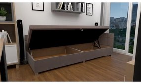 Čalúnená váľanda s univerzálnym čelom a úložným priestorom AMSTERDAM 90x200 cm béžová