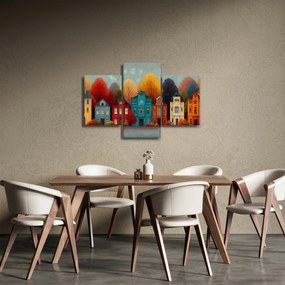 Obraz - Maľované jesenné mesto (90x60 cm)
