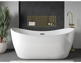 Mexen X-Wall-R, polička na zapustenie na obklad s golierom 90 x 30 cm, zlatá lesklá, 1950903010