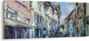 Obraz - Ulička starého mesta, akrylová maľba (120x50 cm)