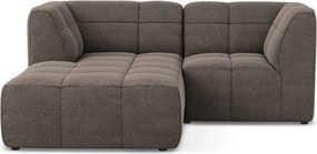 Hnedá rohová pohovka z textílie buklé (ľavý roh/s leňoškou) Aloha – Makamii