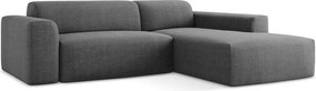 Sivá rohová pohovka (pravý roh/s leňoškou) Keli – Makamii