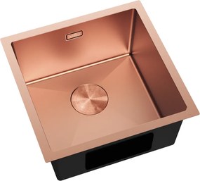 Mexen Trixo, 1-komorový nerezový drez 440 x 440 mm, brúsená meď, 6413441000-65