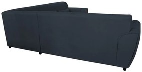 Rozkladacia rohová sedacia súprava s úložným priestorom v tvare L VISEU ľavá antracit/čierna