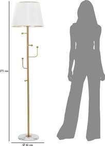 Stojacia lampa Hanger 173 cm zlatá/biela/mramor