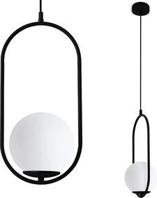 Závesné svietidlo Florence, 1x biele sklenené tienidlo, b, U