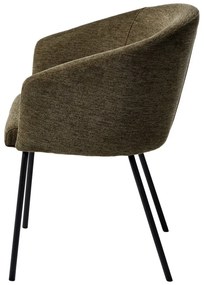 Khaki čalúnené jedálenské kreslo s podrúčkami Easton – Unique Furniture