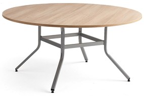 Stôl VARIOUS, Ø1600 mm, výška 740 mm, strieborná, dub