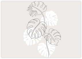 Obraz - Line art monstera N⁰3 (70x50 cm)