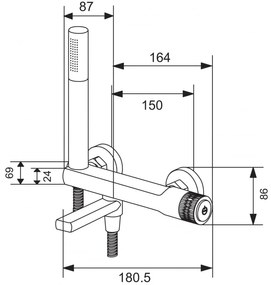 Mexen Diamond vaňová batéria, zlatá, 71530-50