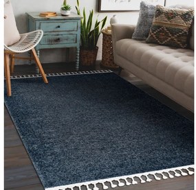 Koberec SEVILLA PC00B pruhy modrý, Maroko, Shaggy