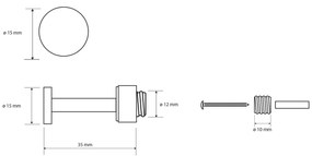 Sapho XR217 X-Round háčik rovný 3,5 cm, chróm