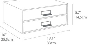 Biela 2-poschodová zásuvka na dokumenty Bigso Box of Sweden Birger, 33 × 22,5 cm