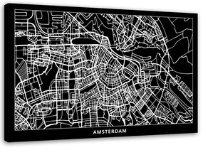 Obraz na plátně Amsterdam Mapa města - 60x40 cm