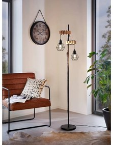 Stojacia lampa v čiernej a prírodnej farbe (výška 166,5 cm) TOWNSHEND 5 – EGLO