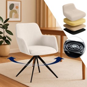 Jedálenská stolička Olema látka cord - krémová