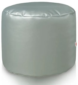 Taburetka Cilindro strieborná ekokoža