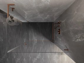 Mexen Lunar-B L pravý výklopný sprchový kút 95 x 70 cm, číre sklo, medená matná, 832L-095-070-65-00-P