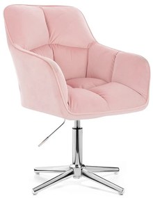 LuxuryForm DESIGN Kreslo AMALFI VELUR na striebornom kríži - ružové