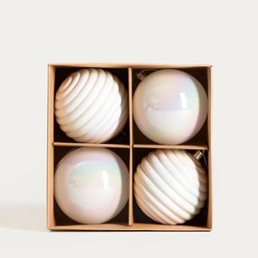 Závesná vianočná dekoráciá GEMMA biela 754968 (4 ks)