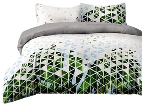 Posteľná bielizeň z mikrovlákna AmeliaHome Basic Tropical bielo-zelená
