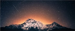 Obraz nočnej oblohy s horou (120x50 cm)