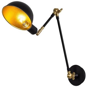 Nástenné svietidlo v čiernej a zlatej farbe ø 15 cm Sivani – Opviq lights