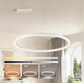 BRILAGI - stmievateľný LED luster na lanku PORTOFINO LED/60W/230V priemer 80 cm biela s diaľkovým ovládaním