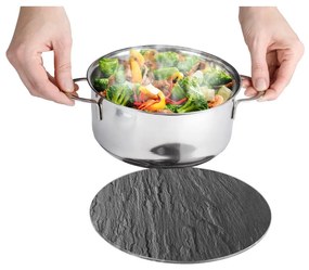 Čierna sklenená podložka pod hrniec Wenko Trivet, 20 cm