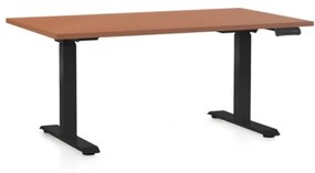 Výškovo nastaviteľný stôl OfficeTech C, 120 x 80 cm, čierna podnož, čerešňa