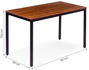 Kuchynský stôl hnedý 120 x 60 cm – univerzálny stôl pre 4–5 osôb