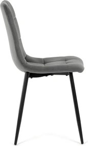 Jedálenská stolička zamatová, sivá CT-281 GREY4