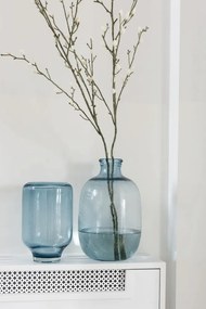 Modrá sklenená váza / svietnik Light Blue L - 22 * 22 * 37 cm