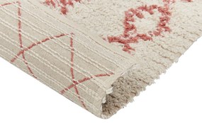 Bavlnený koberec 140 x 200 cm béžová/ružová BUXAR Beliani