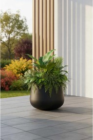 Kvetináč GIRAR, sklolaminát, výška 27 cm, antracit