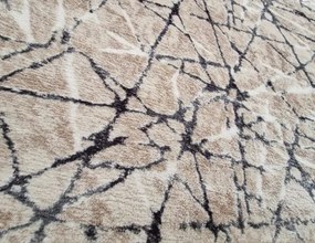 Béžový huňatý koberec Plush Deluxe – mramorový vzor Rozmer: 50x80 cm