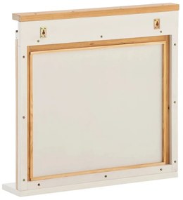 furniture-nabytek.cz - Masívne kúpeľňové zrkadlo Capera z borovice a MDF, lakované, biele/hnedé – 70x70 cm